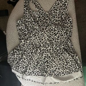 Torrid Animal Print Ponte Peplum Asymmetrical Top